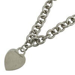 Tiffany Co Heart Motif Chain Necklace Choker Sterling Silver